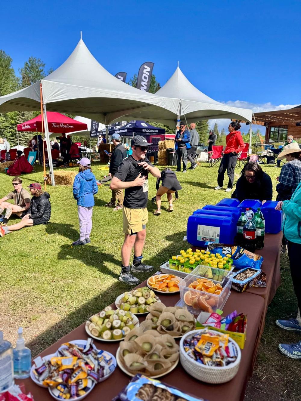 Hot food at the finish